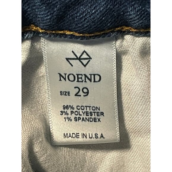 Noend Denim jeans womens 29 28 x 28 slim button fly high rise made USA blue work - Picture 5 of 16